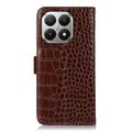 Xiaomi 17T Pro Crocodile Lompakkomallinen Nahkakotelo kanssa RFID - Ruskea