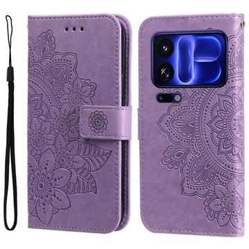 Xiaomi 18 Pro Max Mandala -lompakkokotelo rannekkeella - violetti