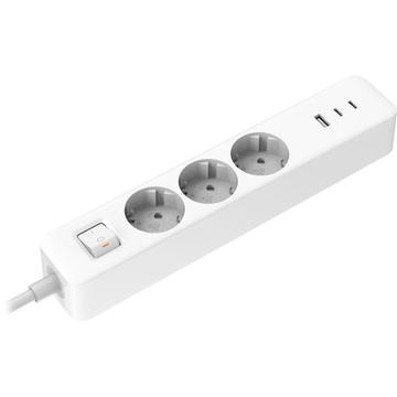 Xiaomi 20W:n pistorasia 2C1A - EU-pistoke, 2 x USB-C, USB-A - valkoinen