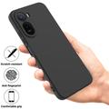 Xiaomi Poco C81 Pro Nestemäinen silikonikotelo käsihihnalla - Musta