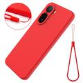 Xiaomi Poco C81 Pro Nestemäinen silikonikotelo käsihihnalla - Punainen