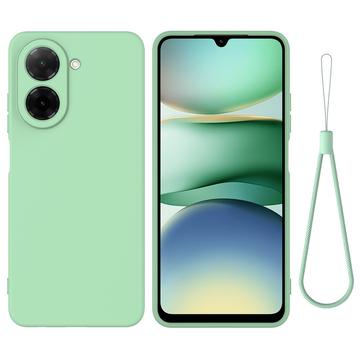 Xiaomi Poco C81x Nestemäinen silikonikotelo käsihihnalla - Vihreä