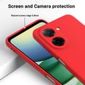 Xiaomi Poco C81x Nestemäinen silikonikotelo käsihihnalla - Punainen