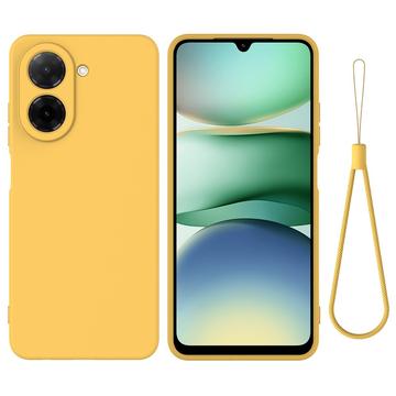 Xiaomi Poco C81x Nestemäinen silikonikotelo käsihihnalla - Keltainen