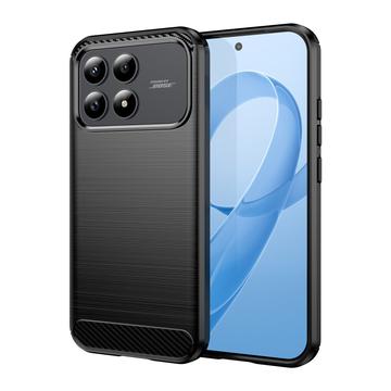 Xiaomi Poco F9 Pro Harjattu TPU Suojakuori - Hiilikuitu - Musta
