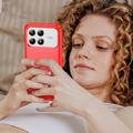 Xiaomi Poco F9 Pro Harjattu TPU Suojakuori - Hiilikuitu - punainen