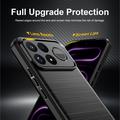 Xiaomi Poco F9 Ultra Harjattu TPU Suojakuori - Hiilikuitu - Musta