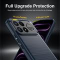 Xiaomi Poco F9 Ultra Harjattu TPU Suojakuori - Hiilikuitu - sininen
