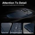 Xiaomi Poco F9 Ultra Harjattu TPU Suojakuori - Hiilikuitu - sininen