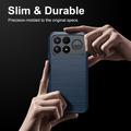 Xiaomi Poco F9 Ultra Harjattu TPU Suojakuori - Hiilikuitu - sininen