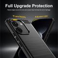 Xiaomi Poco X8 Power Harjattu TPU Suojakuori - Hiilikuitu - Musta