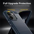 Xiaomi Poco X8 Power Harjattu TPU Suojakuori - Hiilikuitu - sininen