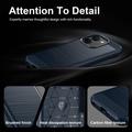 Xiaomi Poco X8 Power Harjattu TPU Suojakuori - Hiilikuitu - sininen