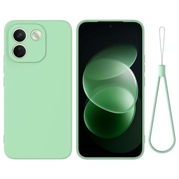 Xiaomi Poco X8 Power Nestemäinen silikonikotelo käsihihnalla - Vihreä