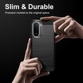 Xiaomi Redmi 15a/R70/R70m Harjattu TPU Suojakuori - Hiilikuitu