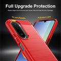 Xiaomi Redmi 15a/R70/R70m Harjattu TPU Suojakuori - Hiilikuitu - punainen