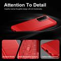 Xiaomi Redmi 15a/R70/R70m Harjattu TPU Suojakuori - Hiilikuitu - punainen