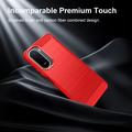 Xiaomi Redmi 15a/R70/R70m Harjattu TPU Suojakuori - Hiilikuitu - punainen
