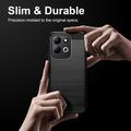 Xiaomi Redmi 17 5G/4G Harjattu TPU Suojakuori - Hiilikuitu - Musta
