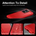 Xiaomi Redmi 17 5G/4G Harjattu TPU Suojakuori - Hiilikuitu - punainen