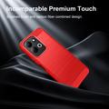 Xiaomi Redmi 17 5G/4G Harjattu TPU Suojakuori - Hiilikuitu - punainen