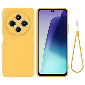 Xiaomi Redmi 17C Nestemäinen silikonikotelo käsihihnalla - Keltainen