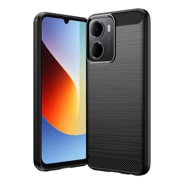 Xiaomi Redmi A7 Pro Harjattu TPU Suojakuori - Hiilikuitu
