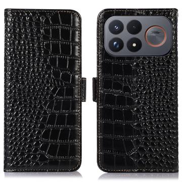 Xiaomi Redmi K100 Pro Max/Poco F9 Ultra Crocodile Lompakkomallinen Nahkakotelo kanssa RFID - Musta