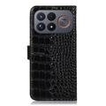 Xiaomi Redmi K100 Pro Max/Poco F9 Ultra Crocodile Lompakkomallinen Nahkakotelo kanssa RFID - Musta