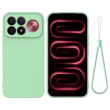 Xiaomi Redmi K100 Pro Max/Poco F9 Ultra Nestemäinen silikonikotelo käsihihnalla - Vihreä