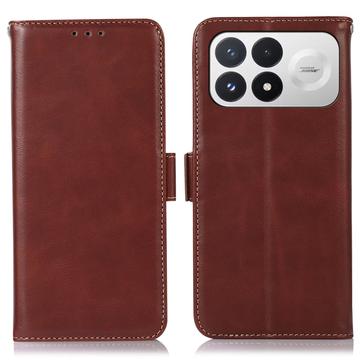 Xiaomi Redmi K100 Pro/Poco F9 Pro lompakko nahkakotelo RFID - Ruskea