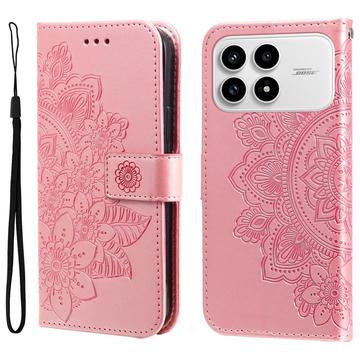 Xiaomi Redmi K90/Poco F8 Pro Mandala Series Lompakkokotelo - Pinkki