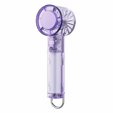 Y59 Läpinäkyvä kannettava tuuletin puolijohdejäähdytyksellä - 3000mAh - violetti
