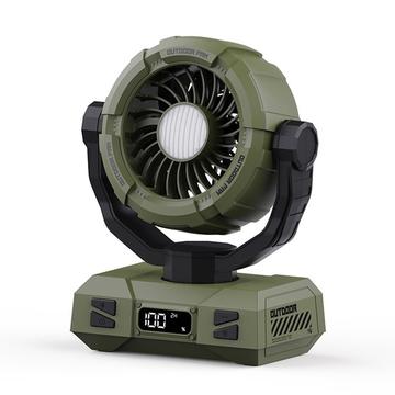 Y7 kannettava retkitelttatuuletin LED-valolla - vihreä