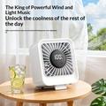 YS-G7 USB-ladattava pöytätuuletin, 8 nopeutta - valkoinen