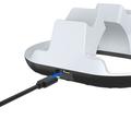 YZC-523 Kaksipaikkainen latausteline PS5/PS5 Edge -ohjaimille - RGB-telakka, OLED-näyttö - valkoinen