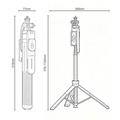Yesido SF34 -selfiekeppi ja kolmijalka - 174cm, jatkettava / Bluetooth-kaukosäädin - 1/4" - musta