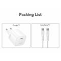 Yesido YC116 45W:n USB-C-GaN-laturi USB-C-kaapelilla – valkoinen