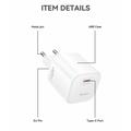 Yesido YC116 45W:n USB-C-GaN-laturi USB-C-kaapelilla – valkoinen