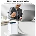Yesido YC123 70W:n GaN-pikalaturi - TFT-näyttö, 2x USB-C, USB-A, 70cm:n USB-C-kaapeli - valkoinen