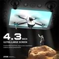 Z105 Kaksoiskameralla varustettu älykäs lennokki, jossa on 4.3 tuuman näyttöohjain, 3 akkua - musta