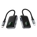 ZC4339 3-in-1 USB-C OTG -sovitin/keskitin, 60 W:n PD-pikalataus - musta