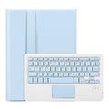 iPad 2022/2025 Bluetooth Suojakotelo Näppäimistöllä - Vaaleansininen