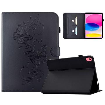 iPad 2022/2025 Butterfly Smart Folio -kotelo korttipaikoilla - musta