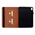 iPad 2022/2025 Butterfly Smart Folio -kotelo korttipaikoilla - ruskea