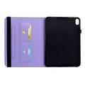 iPad 2022/2025 Butterfly Smart Folio -kotelo korttipaikoilla - violetti