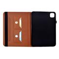 iPad Air 11 2026/iPad Pro 11 2022/iPad Air 2022 Butterfly Smart Folio -kotelo korttipaikoilla - ruskea