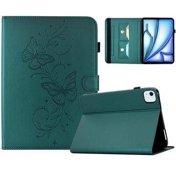 iPad Air 11 2026/iPad Pro 11 2022/iPad Air 2022 Butterfly Smart Folio -kotelo korttipaikoilla - vihreä