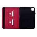 iPad Air 11 2026/iPad Pro 11 2022/iPad Air 2022 Butterfly Smart Folio -kotelo korttipaikoilla - kirkkaan vaaleanpunainen