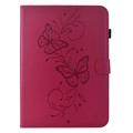 iPad Air 11 2026/iPad Pro 11 2022/iPad Air 2022 Butterfly Smart Folio -kotelo korttipaikoilla - kirkkaan vaaleanpunainen